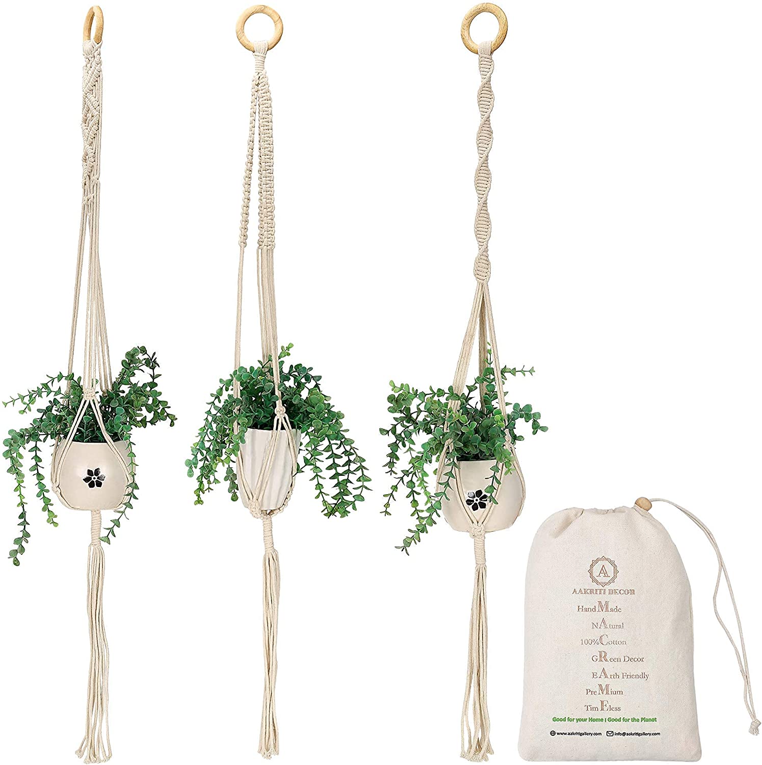 Aakriti Gallery Macrame Plant Hanger / Flower Pot Holder