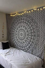 Load image into Gallery viewer, Aakriti Gallery Tapestry Gift Hippie tapestries Mandala Bohemian Psychedelic Intricate Indian Wall hanging Bedding Bedspread (L 220 x W 200 Cm), (L 87 x W 79 In)