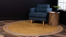 Load image into Gallery viewer, Aakriti Gallery Boho Rag Rug Cotton Handmade Patch Rug Jute for The Living Room, Dining Room, Bedroom in Round Shape