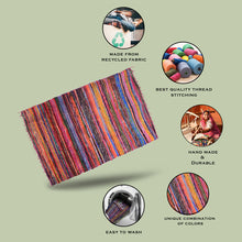 Load image into Gallery viewer, Aakriti 2-in-1 Reversible, Multipurpose & 100% Eco-Friendly Traditional Chindi Rugs - Pink (5x3 Feet) (60x36 Inch)