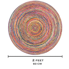 Load image into Gallery viewer, Aakriti Boho Rag Rug Cotton Handmade Patch Rug Jute for The Living Room, Bedroom, Dining Room & Kitchen -Multicolor