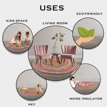 Load image into Gallery viewer, Aakriti Boho Rag Rug Cotton Handmade Patch Rug Jute for The Living Room, Bedroom, Dining Room & Kitchen -Multicolor