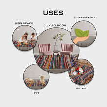 Load image into Gallery viewer, Aakriti 2-in-1 Reversible, Multipurpose & 100% Eco-Friendly Traditional Chindi Rugs - White (5x3 Feet) (60x36 Inch)