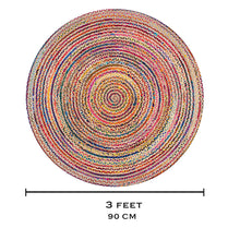 Load image into Gallery viewer, Aakriti Boho Rag Rug Cotton Handmade Patch Rug Jute for The Living Room, Bedroom, Dining Room & Kitchen -Multicolor