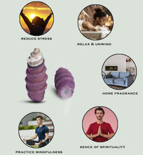 Load image into Gallery viewer, Gallery Backflow Natural Incense Waterfall Cones Unique Shape for Backflow Incense for Prayer, Meditation, Relaxation Burner Holder Screw (25 pcs)