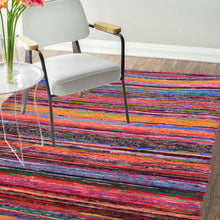 Load image into Gallery viewer, Aakriti 2-in-1 Reversible, Multipurpose & 100% Eco-Friendly Traditional Chindi Rugs - Pink (5x3 Feet) (60x36 Inch)