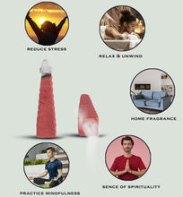 Load image into Gallery viewer, Aakriti Gallery Backflow Natural Incense Waterfall Cones Unique Shape for Backflow Incense for Prayer, Meditation, Relaxation Burner Holder Step Pyramid (25 pcs)