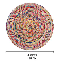 Load image into Gallery viewer, Aakriti Boho Rag Rug Cotton Handmade Patch Rug Jute for The Living Room, Bedroom, Dining Room & Kitchen -Multicolor