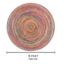 Load image into Gallery viewer, Aakriti Boho Rag Rug Cotton Handmade Patch Rug Jute for The Living Room, Bedroom, Dining Room & Kitchen -Multicolor