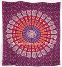 Load image into Gallery viewer, Aakriti Gallery Tapestry Queen Ombre Gift Hippie tapestries Mandala Bohemian Psychedelic Intricate Indian Bedspread Maroon Color  (235x210 Cm),(92 x 82'' In)