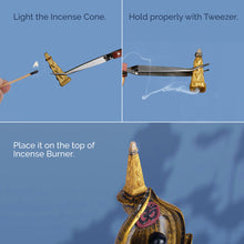 Load image into Gallery viewer, Aakriti Backflow Gold Square Pyramid Shaped Vegan Friendly Incense Cones for Meditation, Aromatherapy & Yoga -100 Pcs