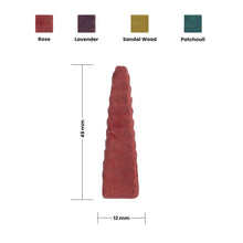 Load image into Gallery viewer, Aakriti Gallery Backflow Natural Incense Waterfall Cones Unique Shape for Backflow Incense for Prayer, Meditation, Relaxation Burner Holder Step Pyramid (25 pcs)
