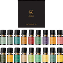 Load image into Gallery viewer, Aakriti Essential Oil Set in Gift Box | Safe for Diffusers, Massage, Aromatherapy, Candle Making, Skin & Hair Care in 10mL Glass Bottles