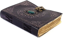 Load image into Gallery viewer, Aakriti Leather Journal Refillable Paper Handmade Notebook Cotton lined Diary For Women Men Vintage Key Closure Leather Sketchbook