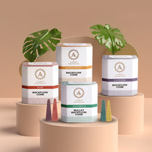 Load image into Gallery viewer, Aakriti Backflow Step Pyramid Shaped Vegan Friendly Incense Cones for Meditation, Aromatherapy & Yoga -100 Pcs