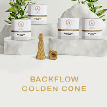 Load image into Gallery viewer, Aakriti Backflow Gold Square Pyramid Shaped Vegan Friendly Incense Cones for Meditation, Aromatherapy & Yoga -100 Pcs
