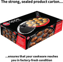 Load image into Gallery viewer, Hawkins 22 cm Appe Pan, Non Stick Paniyaram Pan with Glass Lid, 12 Cups Paniyarakkal Ceramic Pan, Litti Pan, Kuzhi Paniyaram Pan, Ponganalu Pan, Red (NAPE22G)
