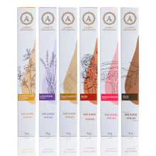 Load image into Gallery viewer, AAKRITI Incense  Natural Masala Incense Sticks | [15 Grams] | assorted pack of six Lavender, Frankincense &amp; Myrrh, Dragon Blood, Rose, Palo Santo, Oud
