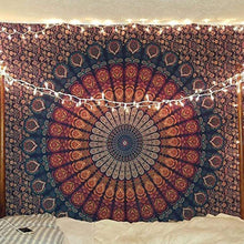 Load image into Gallery viewer, Tapestry Gift Hippie tapestries Mandala Bohemian Psychedelic Intricate Indian Wall hanging Bedding Bedspread (L 220 x W 200 Cm), (L 87 x W 79 In)
