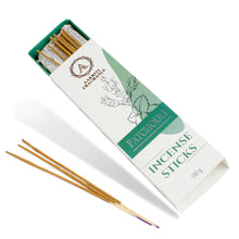Load image into Gallery viewer, AAKRITI INCENSE Natural Patchouli Masala Incense Sticks | [100 Grams] | Low Smoke | Long Burn | Premium Handrolled Charcoal Free Non-Toxic Agarbatti | For – Meditation. Aromatherapy. Yoga. Worshipping
