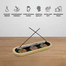 Load image into Gallery viewer, AAKRITI Wooden Incense Holder Wood | Exclusive 2-in-1 Multitasking Design | Natural &amp; 100% Eco-Friendly | Perfect for Housewarming, Christmas, Birthday, (Mandala)
