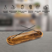 Load image into Gallery viewer, AAKRITI Wooden Incense Holder Wood | Exclusive 2-in-1 Multitasking Design | Natural &amp; 100% Eco-Friendly | Perfect for Housewarming, Christmas, Birthday, (Natural Tray)
