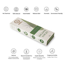 Load image into Gallery viewer, AAKRITI INCENSE Natural Lemongrass Masala Incense Sticks | [100 Grams] | Low Smoke | Long Burn | Premium Handrolled Charcoal Free Non-Toxic Agarbatti | For – Meditation. Refreshing. Natural Cleansing. Aromatherapy.
