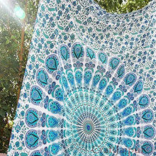 Load image into Gallery viewer, Aakriti Gallery Tapestry Gift Hippie tapestries Mandala Bohemian Psychedelic Intricate Indian Wall hanging Bedding Bedspread (L 220 x W 200 Cm), (L 87 x W 79 In)
