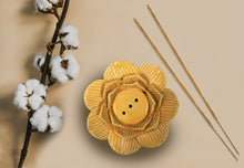 Load image into Gallery viewer, Aakriti Premium Ceramic Handmade Incense Holder Incense Burner Aromatherapy Ornament Home Décor Meditation Yoga Incense with Unique Design ( Yellow Lotus)
