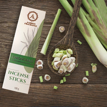 Load image into Gallery viewer, AAKRITI INCENSE Natural Lemongrass Masala Incense Sticks | [100 Grams] | Low Smoke | Long Burn | Premium Handrolled Charcoal Free Non-Toxic Agarbatti | For – Meditation. Refreshing. Natural Cleansing. Aromatherapy.
