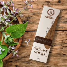 Load image into Gallery viewer, AAKRITI INCENSE Natural White Sage Masala Incense Sticks | [100 Grams] | Low Smoke | Long Burn | Premium Handrolled Charcoal Free Non-Toxic Agarbatti | For – Relaxation. Yoga. Prayer. Aromatherapy
