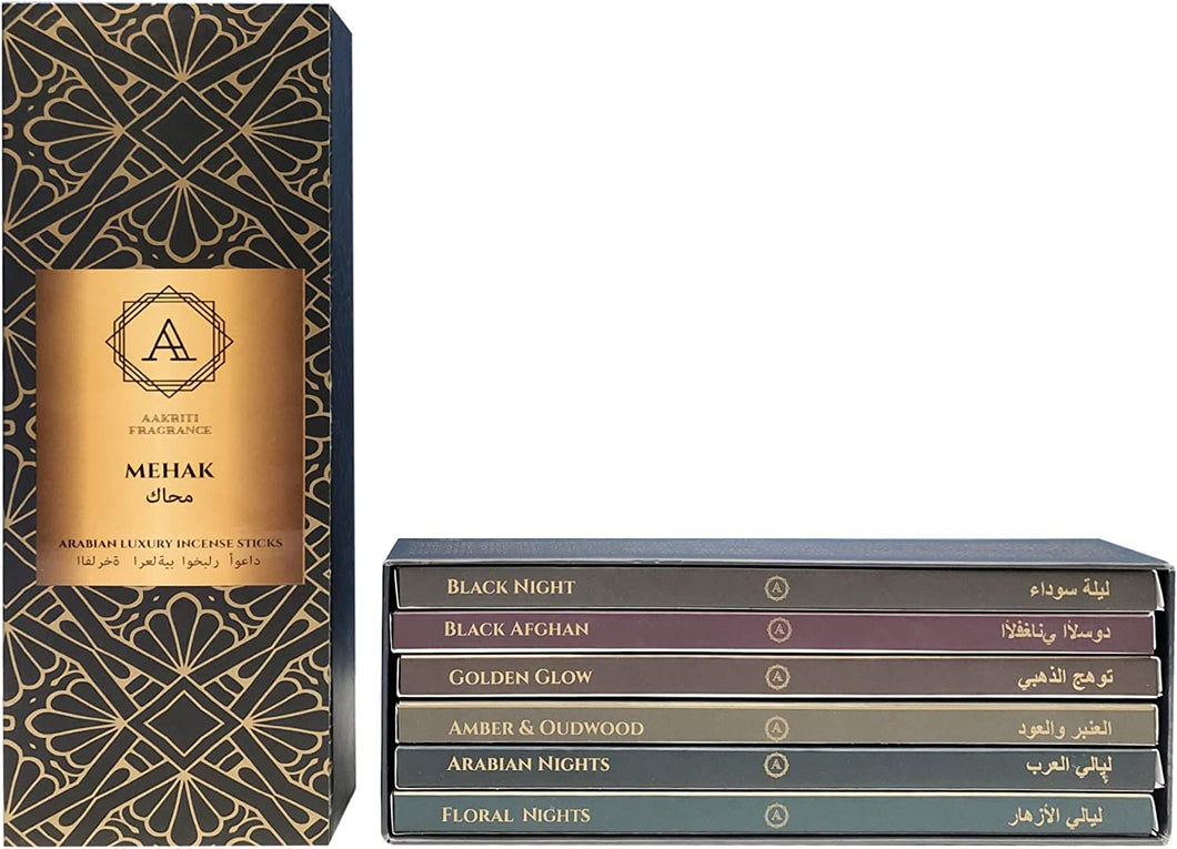AAKRITI Incense Natural Luxury Incense Sticks ,pack of six (Arabian)