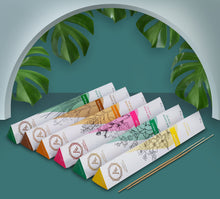 Load image into Gallery viewer, AAKRITI Incense  Natural Masala Incense Sticks | [15 Grams] | assorted pack of six White Sage, Lemongrass, Patchouli, Sandalwood, Musk, Jasmine
