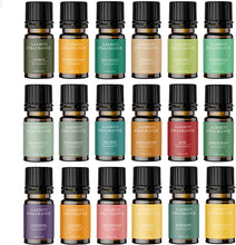 Load image into Gallery viewer, Aakriti Essential Oil Set in Gift Box | Safe for Diffusers, Massage, Aromatherapy, Candle Making, Skin &amp; Hair Care in 10mL Glass Bottles
