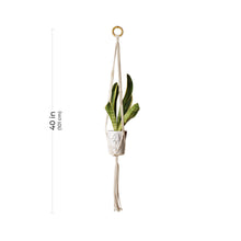 Load image into Gallery viewer, Aakriti Gallery Macrame Plant Hanger / Flower Pot Holder - Hanging Baskets, Stand Planters for Indoor, Outdoor, Boho Home Decor Natural Color (L 101 cm) ( L 40 In) Set of 3
