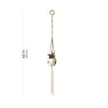 Load image into Gallery viewer, Aakriti Gallery Macrame Plant Hanger / Flower Pot Holder - Hanging Baskets, Stand Planters for Indoor, Outdoor, Boho Home Decor Natural Color (L 101 cm) ( L 40 In) Set of 3
